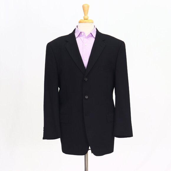 Joseph Abboud 44R Black Blazer Sport Coat Jacket 3-Button Solid T443
